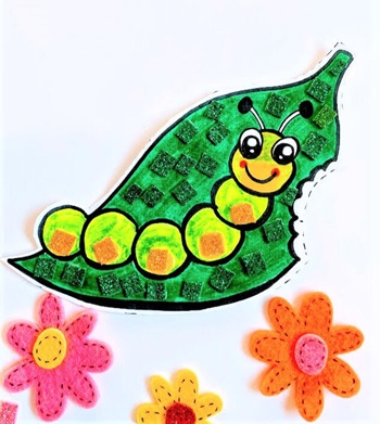 Caterpillar-Paper-Mosaic-Art