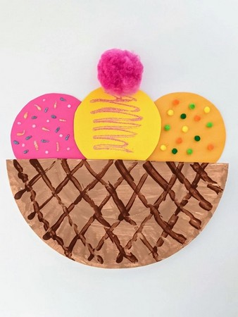 Paper Plate Ice Cream Sundae